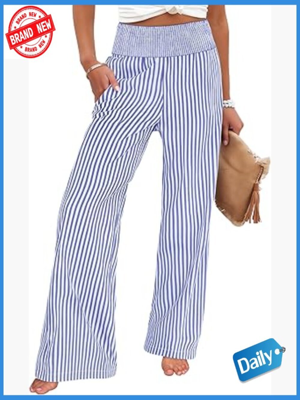 Wide Leg High Waist Pajama Pants with Pockets Palazzo Lounge Bottoms